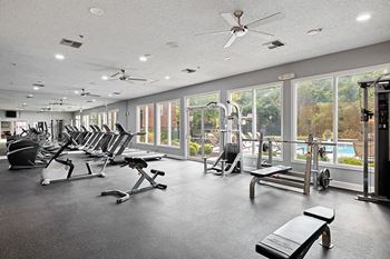 Fully-equipped fitness center with 24-hour access, cardio theater and weight training